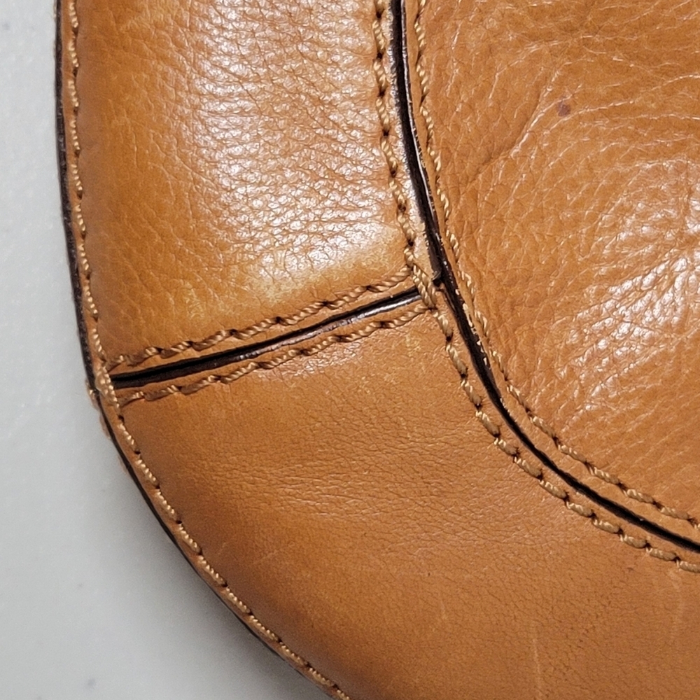 Michael Kors Vintage Studded Small Cognac Leather Saddle Shoulder Bag. - Picture 9 of 16